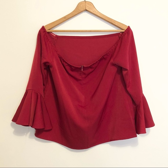 NWT English Factory Red Bell Sleeve Blouse Sz M - Picture 7 of 11